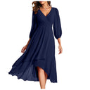 Tiered Chiffon Long Sleeve Dress