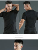 Men's Quick-Dry Compression Running Tee for Gym Sports