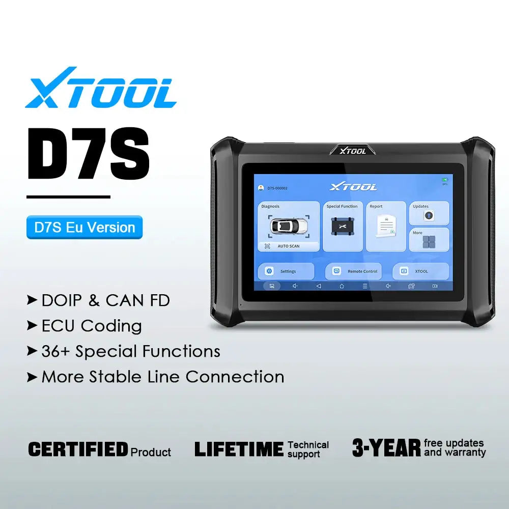 XTOOL D7S V2.0 Automotive Scanner Bi-Directional OBD2 Diagnostic Tool ECU Coding Key Programmer with 39+ Service CANFD DOIP FCA