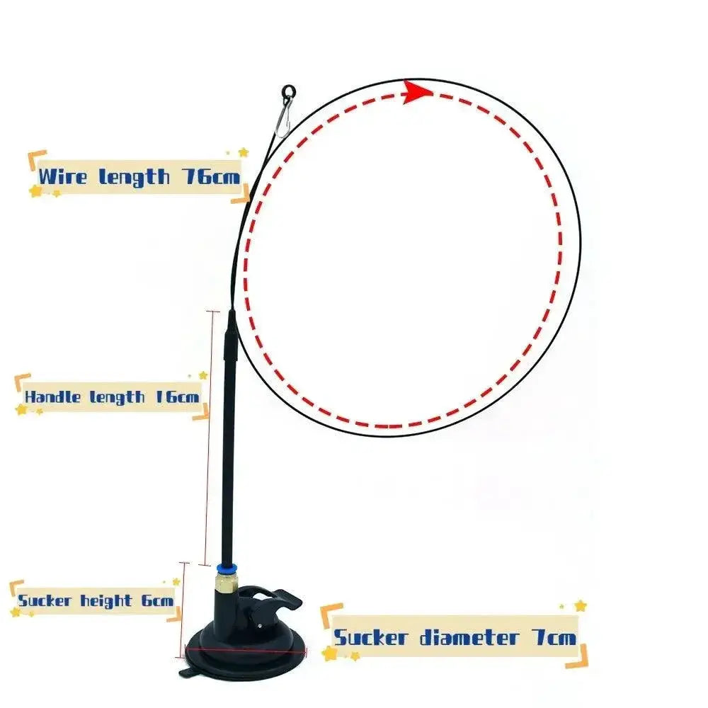 Interactive Feather Cat Wand Toy With Suction Cup Base