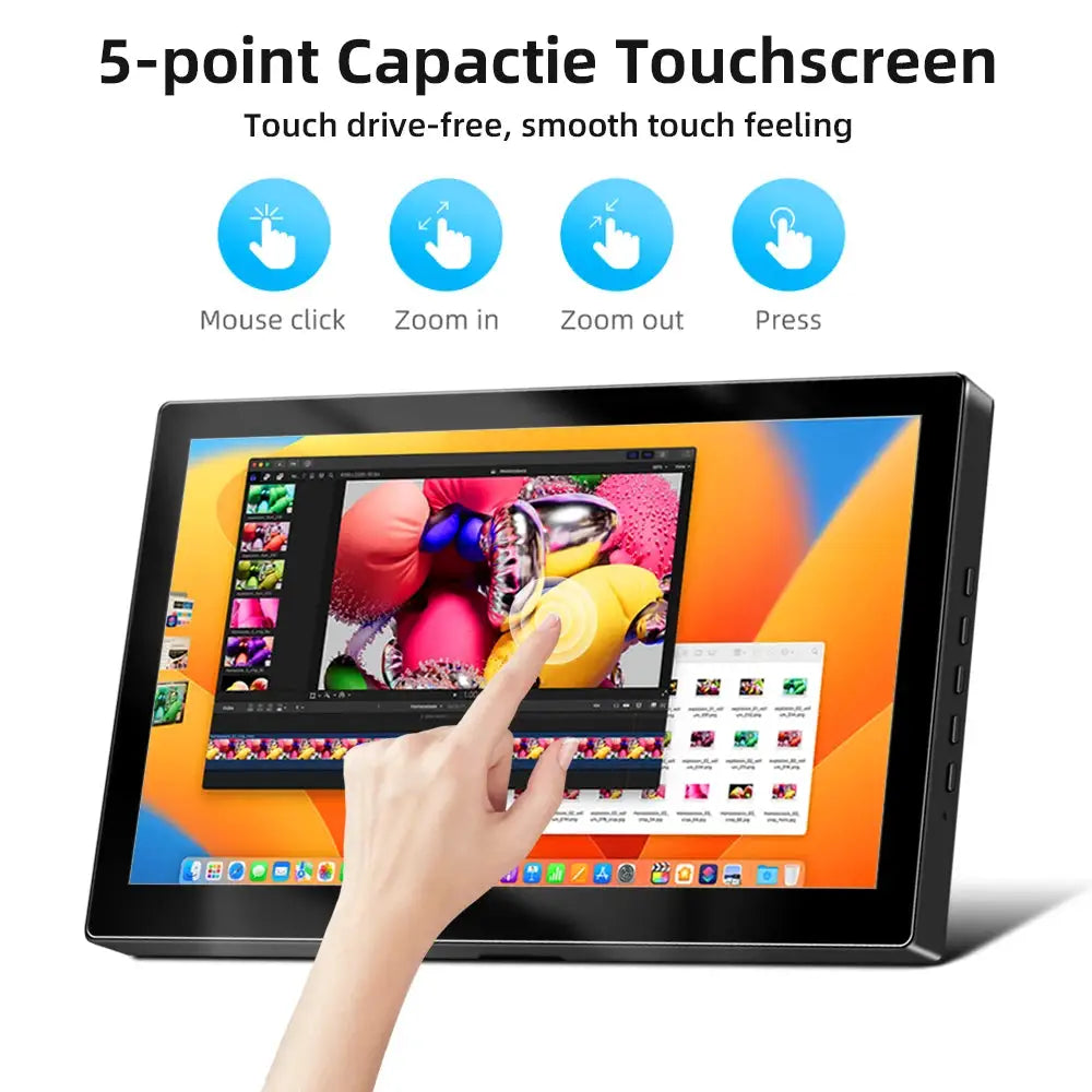 7" Touch Portable Monitor 1024X600 HDMI TN 5-Point Capacitive Touch Screen LCD Display for Raspberry Windows Gaming Monitor