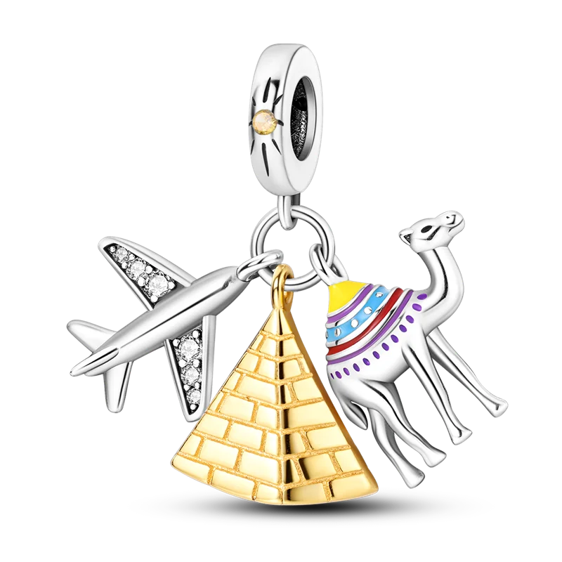 Pyramid Mum Dangle Charm Bangle