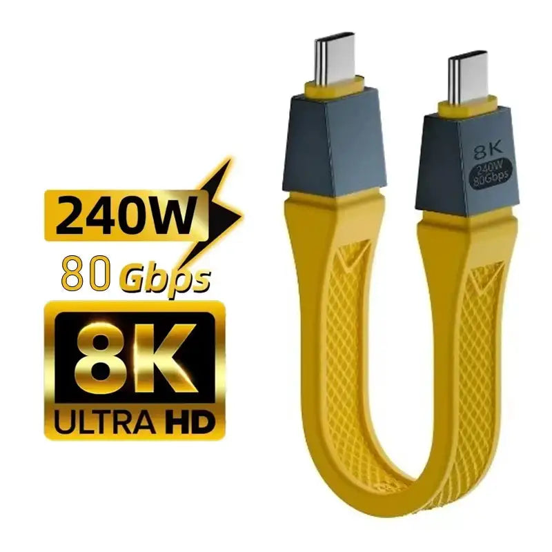 Fast 240W Thunderbolt 5 Usb-C Cable — WHITE 13cm — product view 2