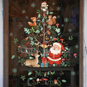 Cheerful Santa & Xmas Tree Window Decals for Holiday Decor