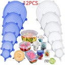 12PCS Reusable Silicone Stretch Lids for Airtight Kitchen Storage