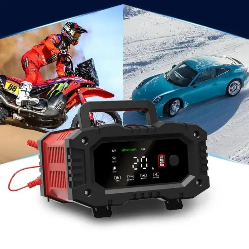 Car Motorcycle Battery Charger Lithium AGM Lead Acid LiFePO4