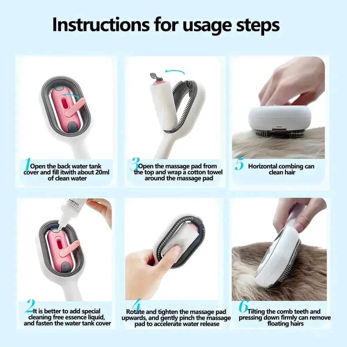 Pet Grooming Brush for Cats and Dogs Hair Removal Comb