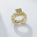 Sterling Silver Silver Square Zircon Cocktail Ring