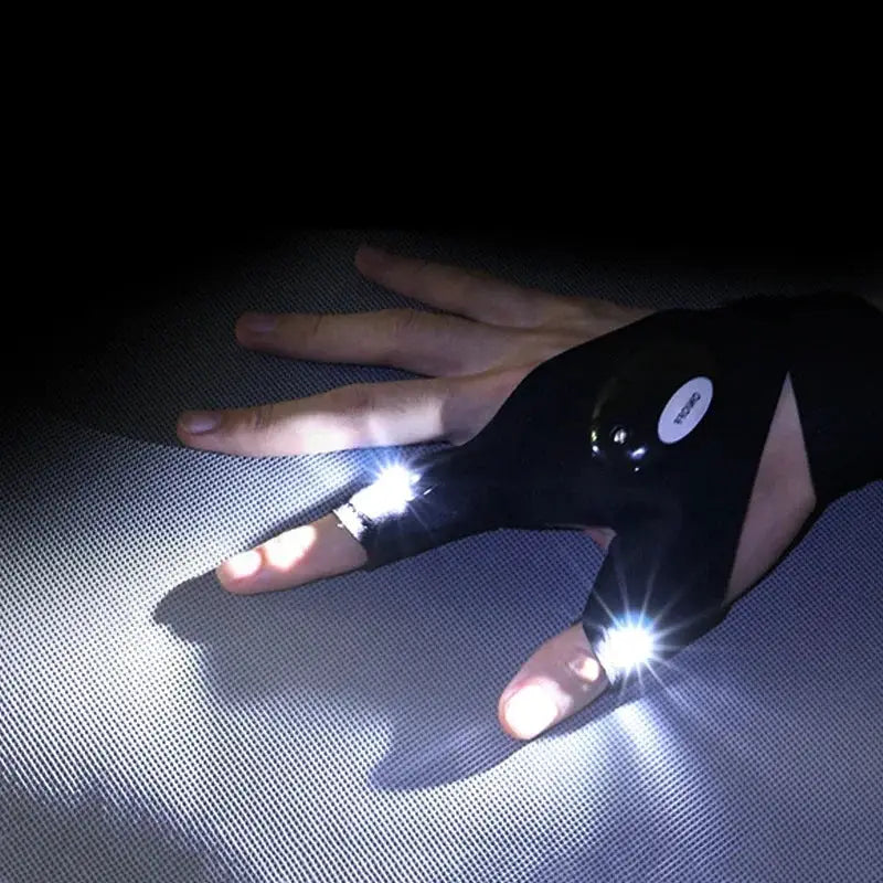 Fingerless Glove Led Flashlight Waterproof Torch Gear