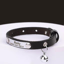 Custom Leather Personalized Cat Collar with Bell Safety Style