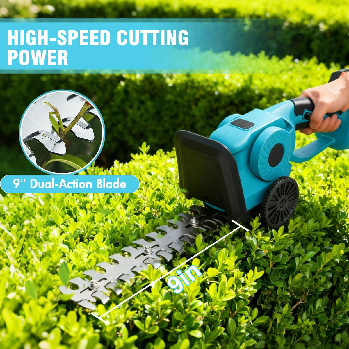 Cordless Electric Hedge Trimmer Handheld Grass Cutter & Lawn — product view 4