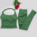 Yoga Set Seamless Backless Halter Top Leggings