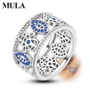 Mula Sterling Silver Ring Blue