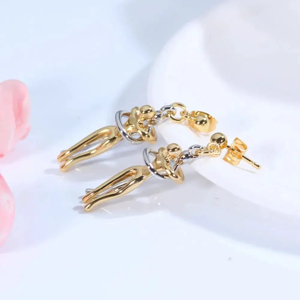 Seulement 14K Gold Plated Embrace Pendant Couple Necklace