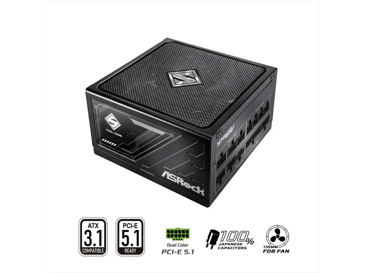ASRock SL-850G 850W Power Supply ASRock WS XE 360D 360mm AIO Liquid CPU Cooler for Intel Xeon LGA 4677/4710, Dual-Pump Redundancy with Buzzer Alarm, Brazed Full-Copper Cold Plate, IP54-Rated Fans, 6-