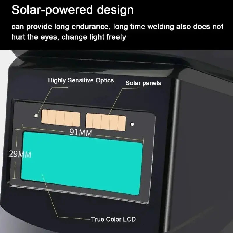 Professional Welding Helmet, Auto-Darkening Solar Power, Wide Shade Range, Comfortable & Durable