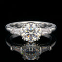 Moissanite Ring in Sterling Silver Baguette