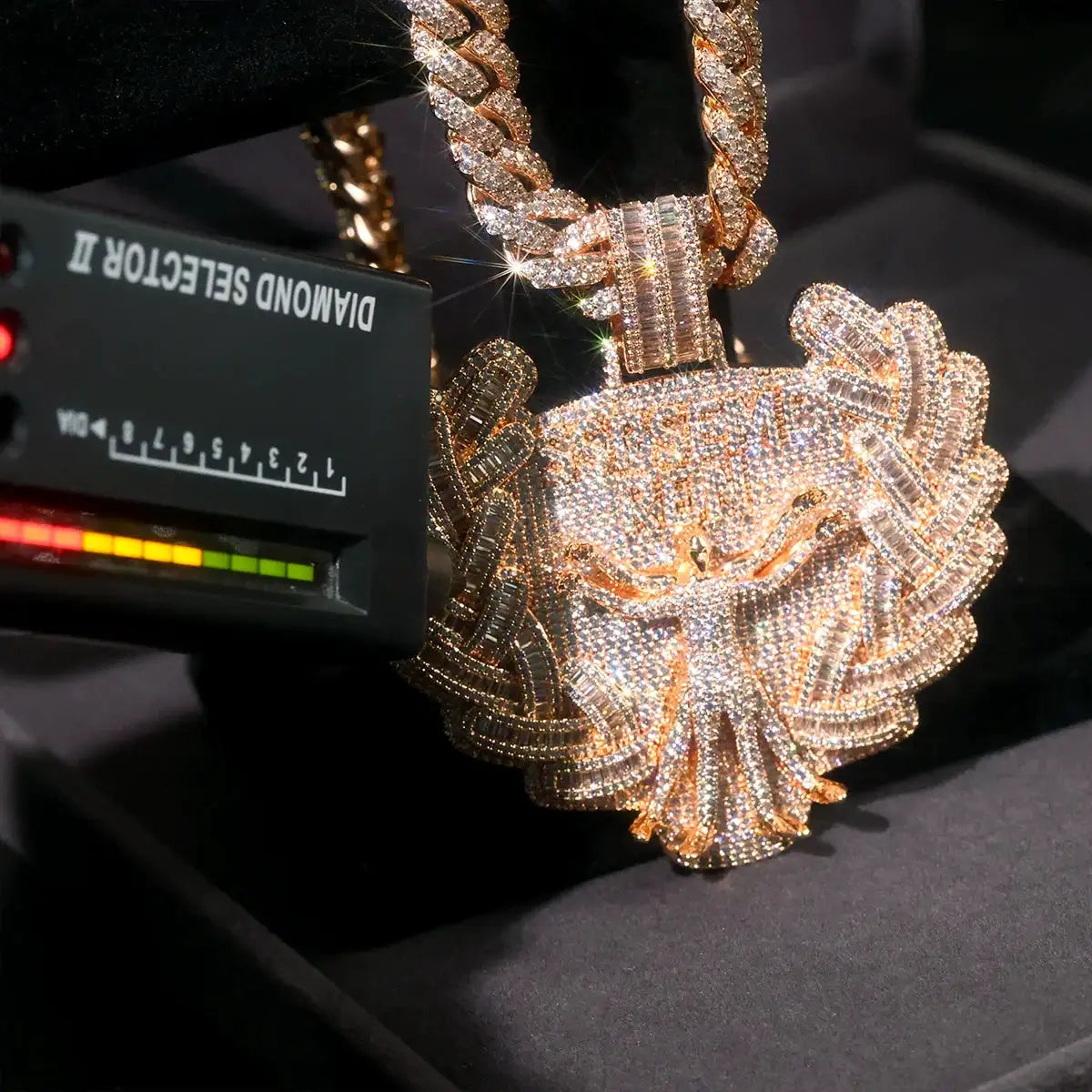 Iced Out Jesus Head Pendant Full Diamond Gold Plated Full — product view 5