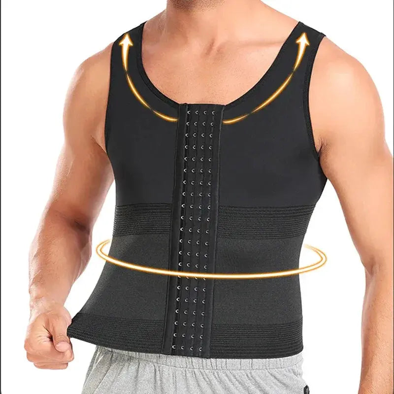 Mens Gynecomastia Compression Vest Adjustable Slimming
