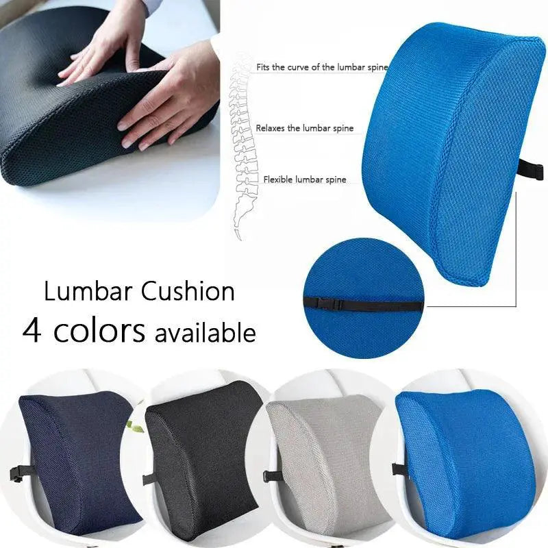 Ergonomic Gel Memory Foam Lumbar Support Cushion Car Office