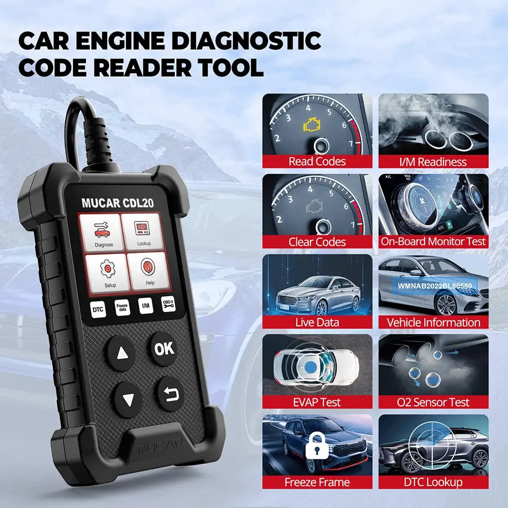MUCAR CDL20 OBD2 Scanner Car Scan Tools Automotivo Car Code Reader Auto Scanner Check Engine PK ELM327 Lifetime Free