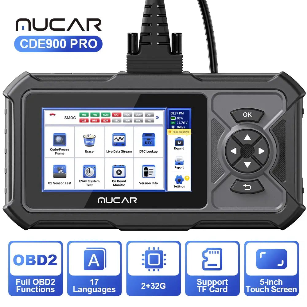 MUCAR CDE900 PRO OBD2 Auto Diagnostic Tool Car Scanner Full System 28 Reset Code Reader Scan Tool 2+32G WIFI Update