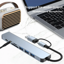 8-In-2 USB Hub 3.0 USB-C Docking Station High Speed Adapter