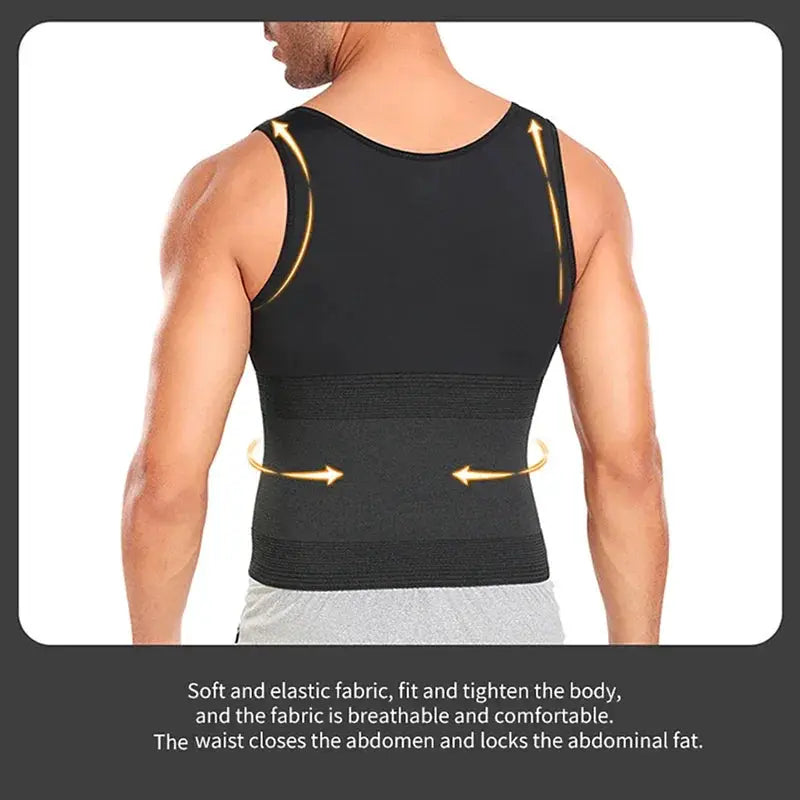 Mens Gynecomastia Compression Vest Adjustable Slimming