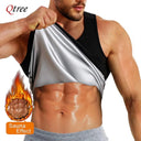 Qtree Sauna Vest for Men Waist Trainer Sweat Top Zipper