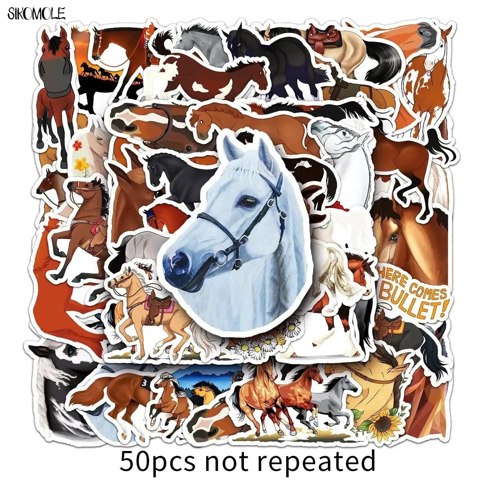 Cartoon Horse Stickers Whimsical Decals Set For Fun Decor