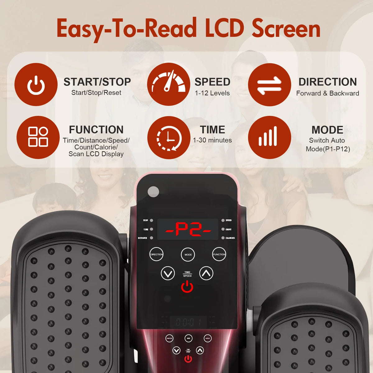 Under Desk Elliptical Machine Portable Mini Leg Exerciser Fully — product view 2