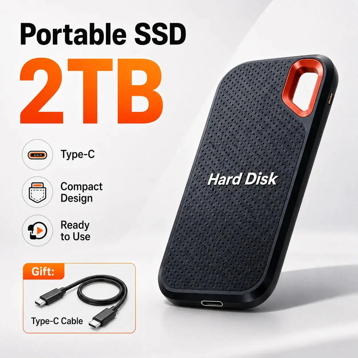High Speed External Hard Drive Portable SSD USB Type-C Mobile — product view 8