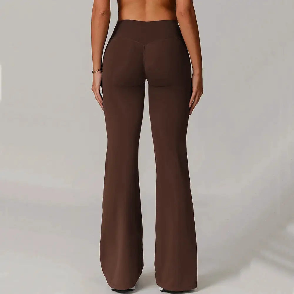 High Waist Wide Leg Pants Leggings Women Tights Fitness Bell-bottoms Yoga Elastic Leggings Push Up Gym Workout Flared Pants