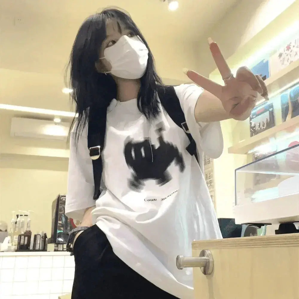 Y2K Aesthetic Harajuku Tee Retro Streetwear For Women