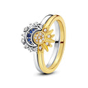 Sterling Silver Ring Sun Moon