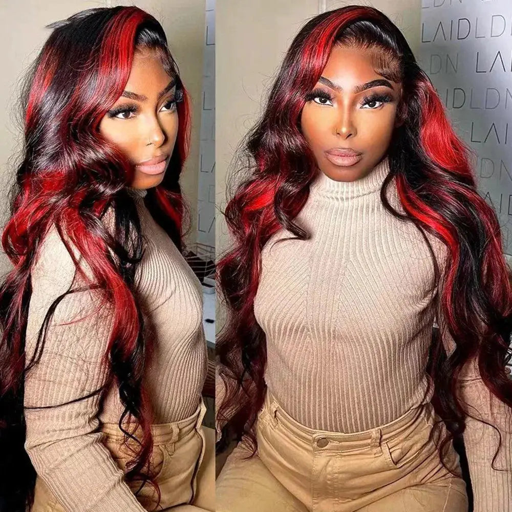 Vibrant Highlight Green Body Wave Lace Front Wig Remy Hair
