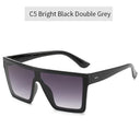 Unisex Vintage Flat Top Sunglasses with UV400 Protection