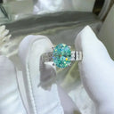 Emerald Green Moissanite Ring For Women