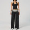 Women's Yoga Set Halter Crop Top Wide Leg Pants