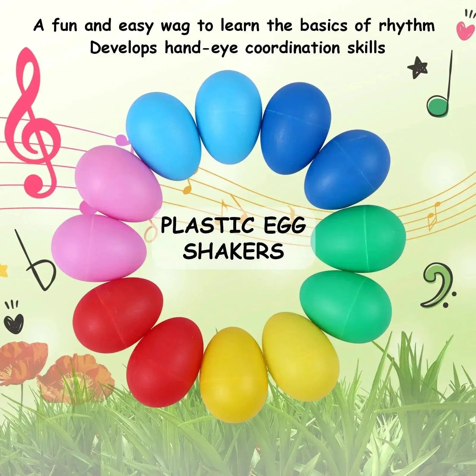 12Pcs Egg Shakers Kids Learning Set Musical Instruments