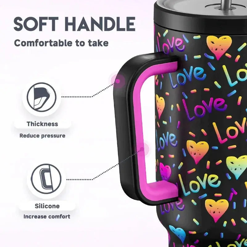 Meoky Cup 40oz Large Tumbler With Straw Lid Insulation
