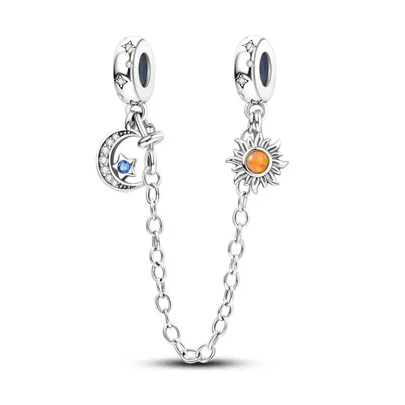 Silver Plated Beads Safety Chain Charm Bracelet Accessory