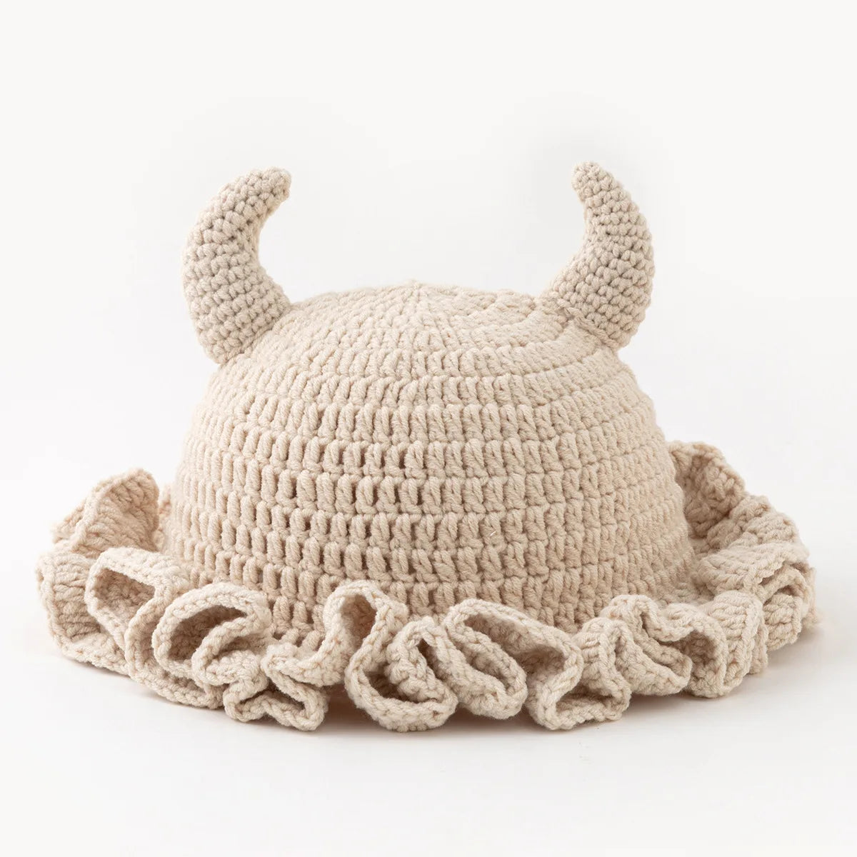 Ruffle Lace Knit Winter Hat