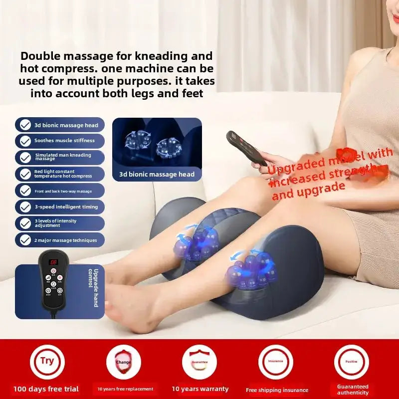 3D Shiatsu Foot Massager for Circulation Relax, Machine with Deep-Kneading Heat, Calf Massager,Ideal Gift for Mom Dad Friends