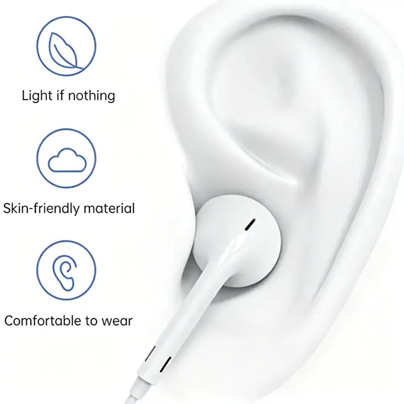XK-High Definition Wired Earphone Type C In-Ear Control Portable Sport WiredHeadset With Mic Wired Headphones For Mobile Phones