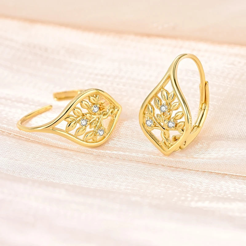 Hoop Earrings Sterling Silver Cz