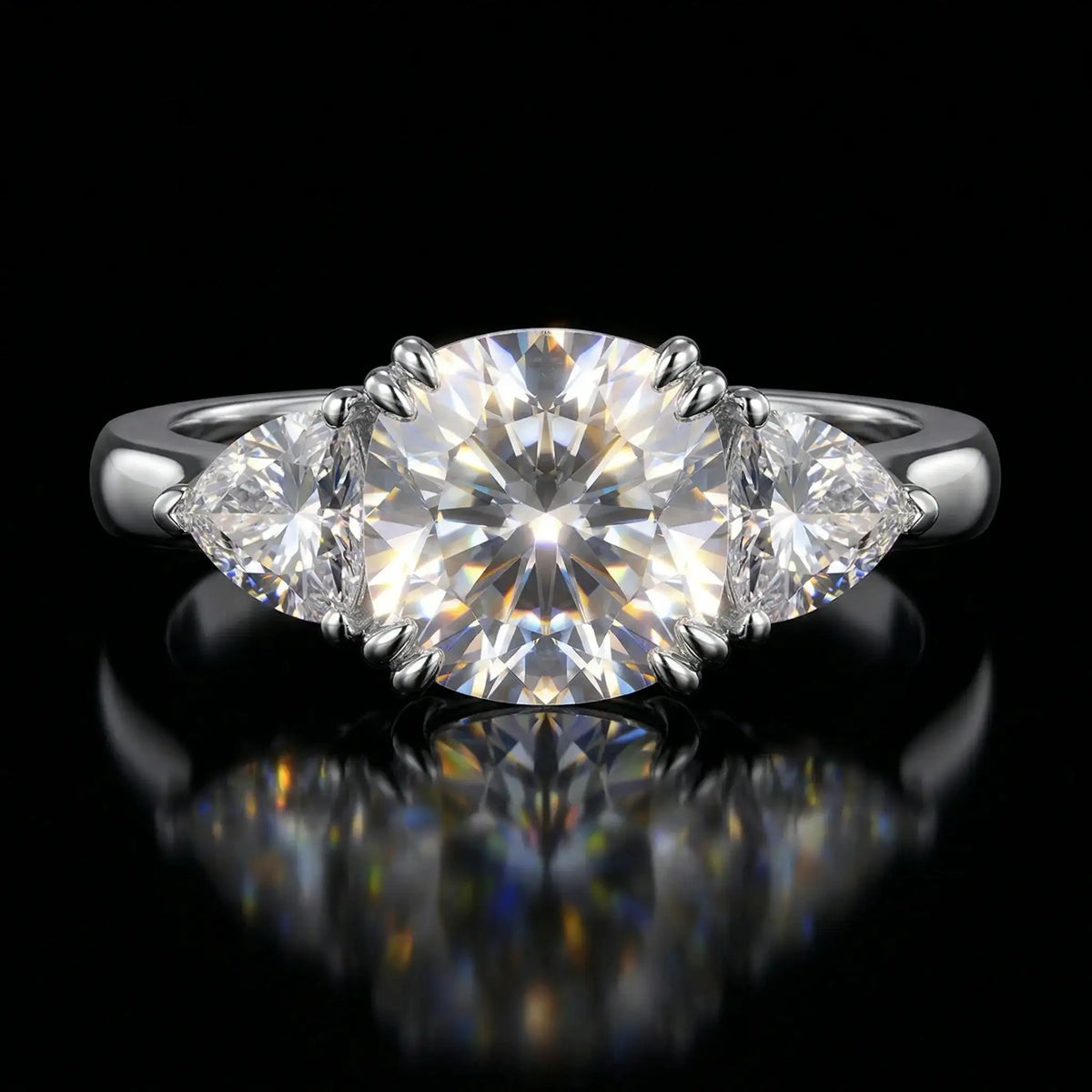 Moissanite Ring in Sterling Silver Classic — product view 1
