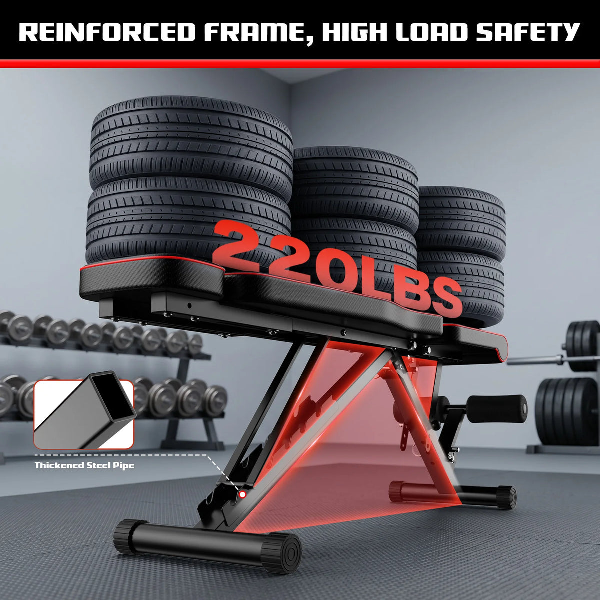 Multifunctional Foldable Fitness Bench, Adjustable Weight — product view 5