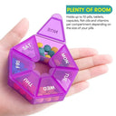 7 Day Pill Case With Date Reminder Portable Tablet Holder