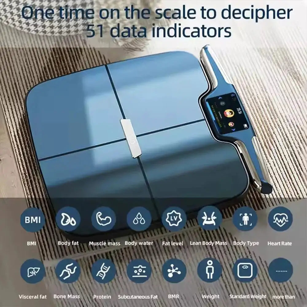 8 Electrodes Digital Smart WIFI Scale for Body Weight Fat Accurate BMI Muscle Mass 28 Body Composition Health Analyzer with App